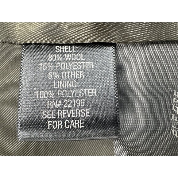 Croft Barrow Wool Peacoat Jacket Womens Medium Army Green Lined Winter Military - Picture 5 of 12